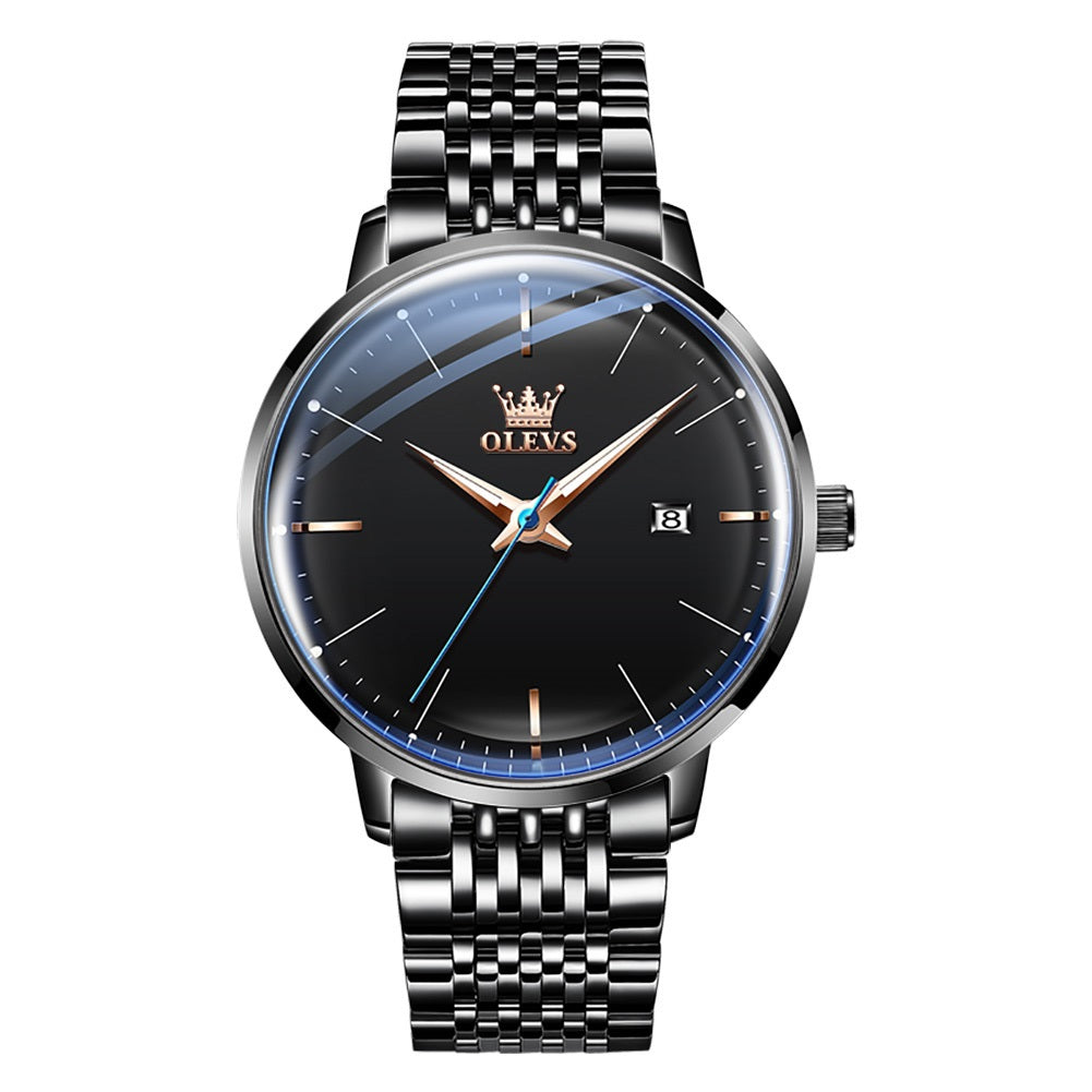 Muse mens watch - black - stainless steel
