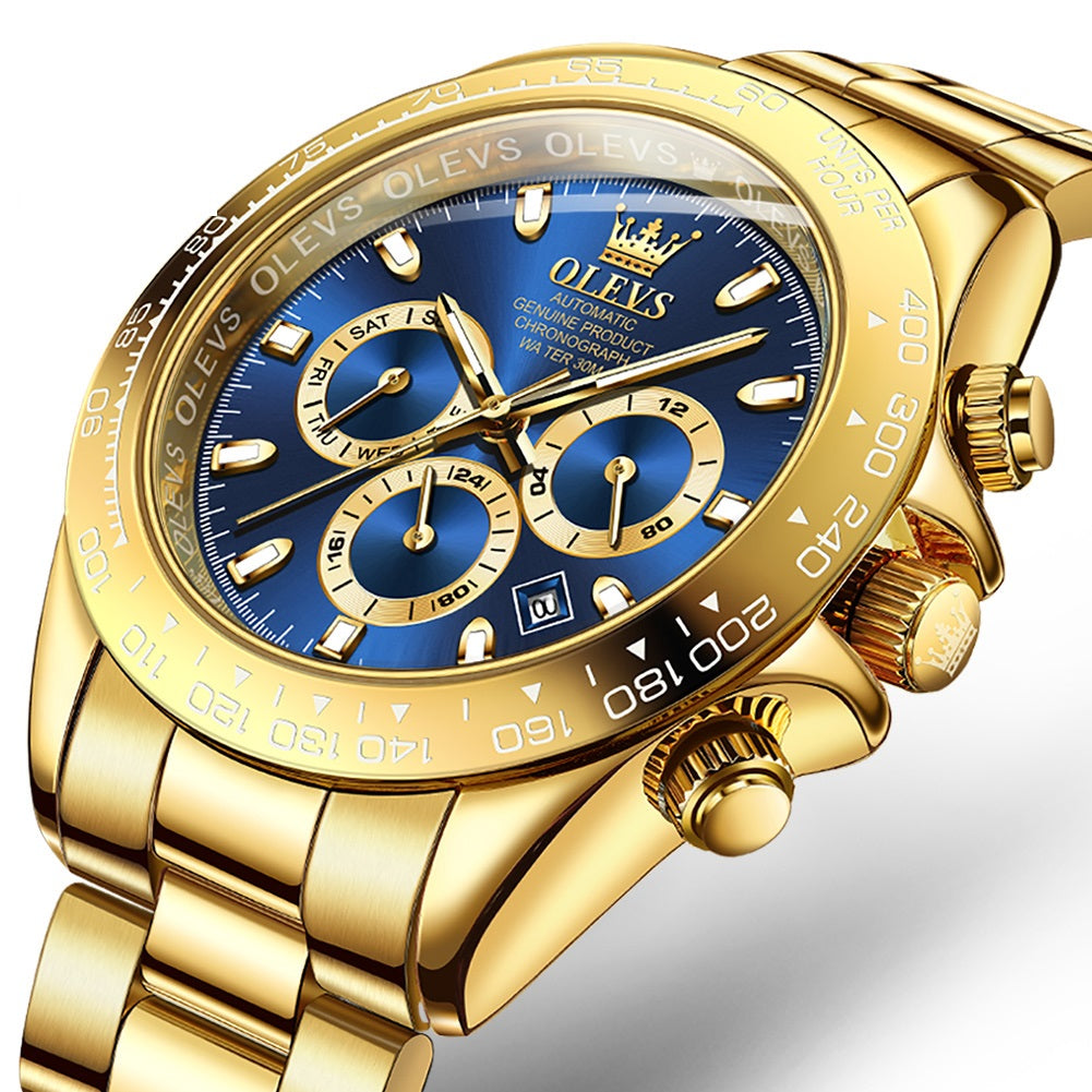 Vault men's chronograph mechanical watch - blue