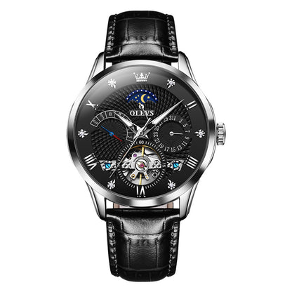 Phantom Space chronograph mechanical men's watch - black silver