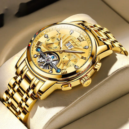 Phantom Vortex chronograph mechanical men's watch - gold