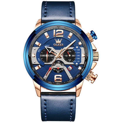 Spec men's chronograph quartz watch - blue