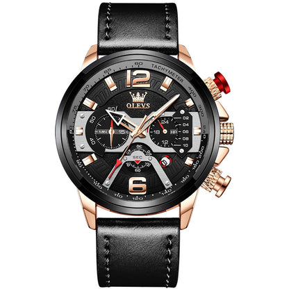 Spec men's chronograph quartz watch - black