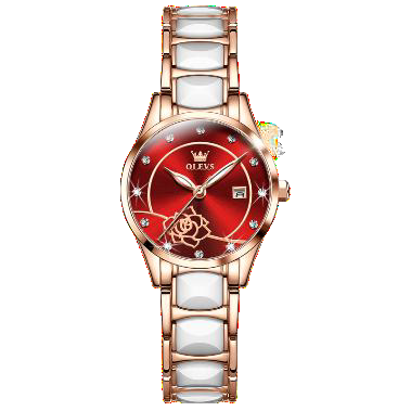 Rose women's quartz watch - red