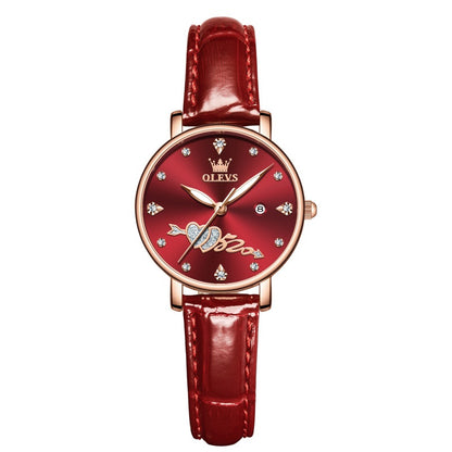 Cupid woman's watch - red