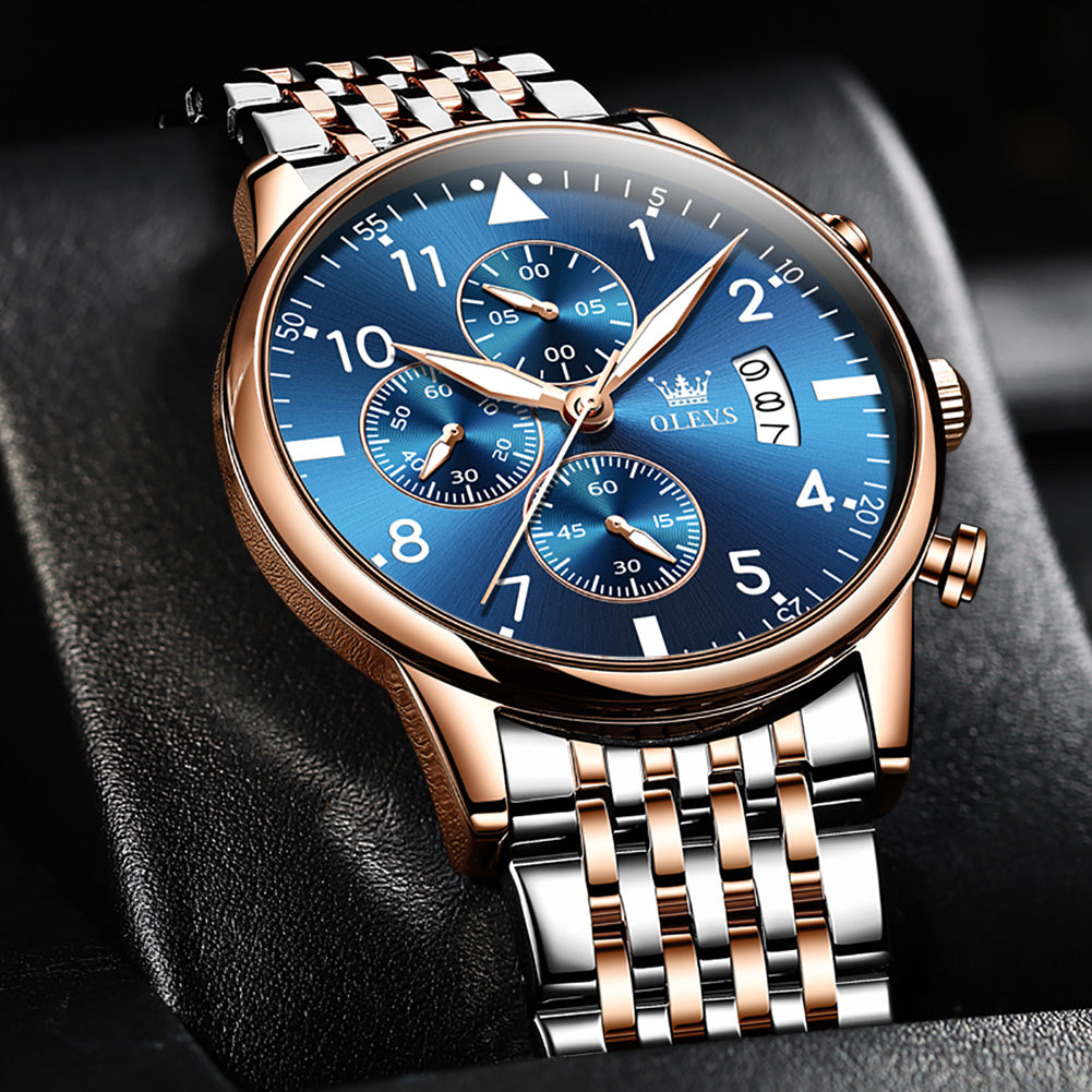 Raptor men's chronograph quartz watch - blue