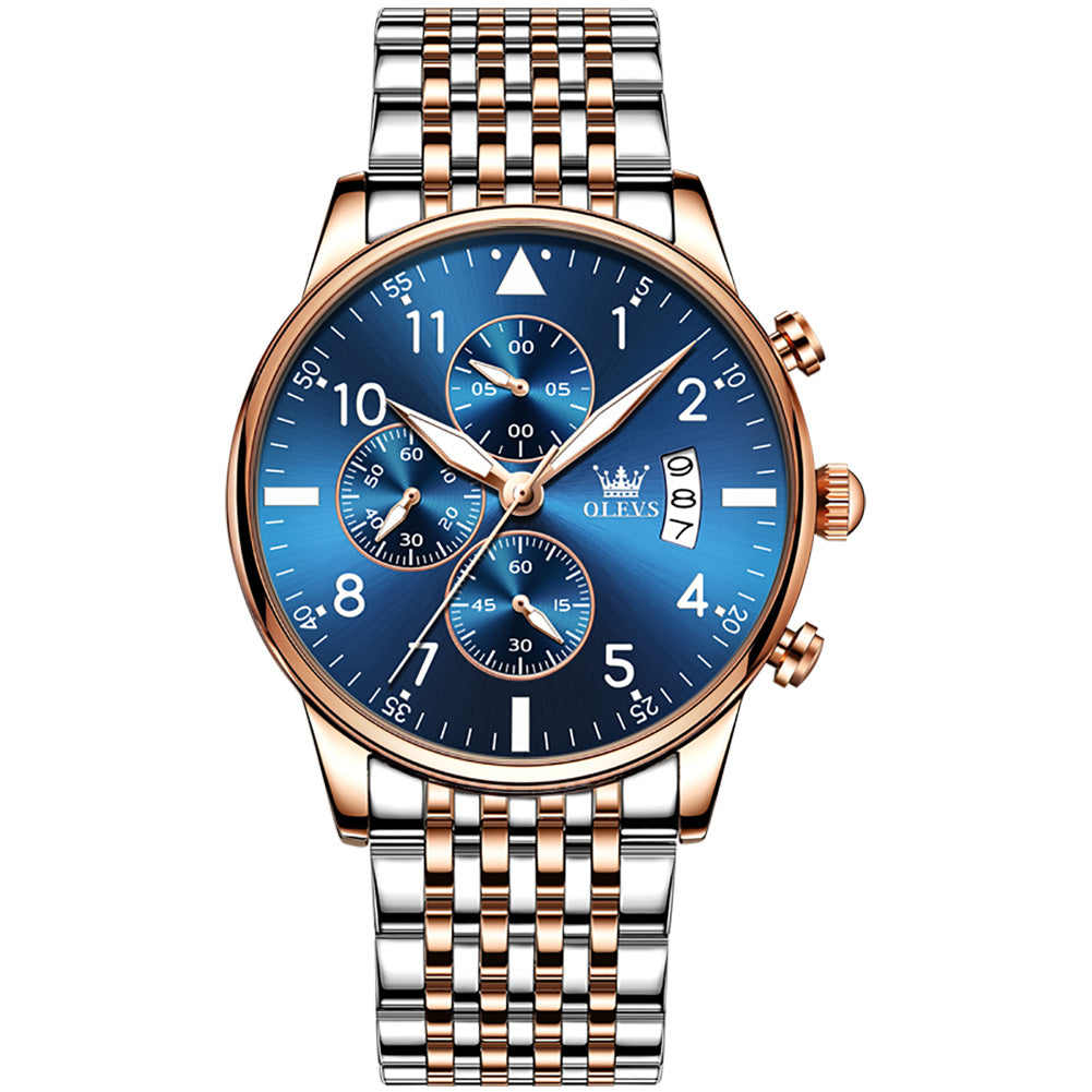 Raptor men's chronograph quartz watch - blue