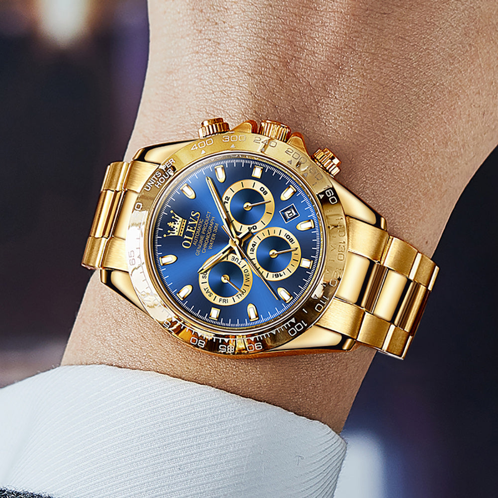Vault men's chronograph mechanical watch - blue